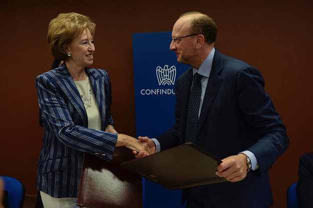 accordo Confindustria UBI Banca Vincenzo Boccia Letizia Moratti