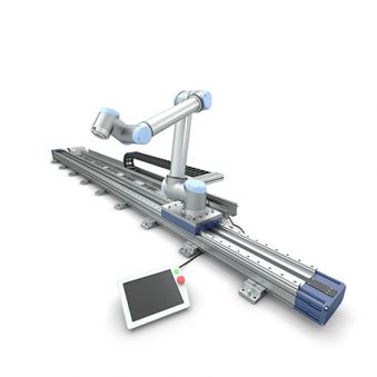 settimo asse Rollon movimentazione cobot UR