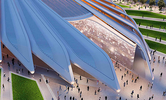 Duplomatic movimentazione oleodinamica copertura Calatrava Expo Dubai