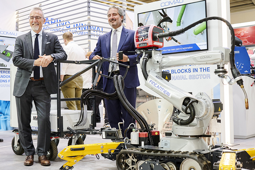 Comau Fincantieri robot mobile MR4Weld saldatura costruzione navale