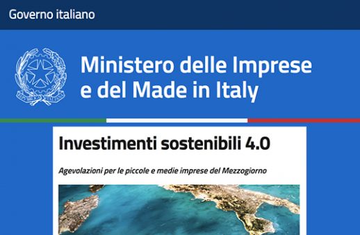 Mimit Investimenti sostenibili 4.0 regioni Mezzogiorno 400 milioni