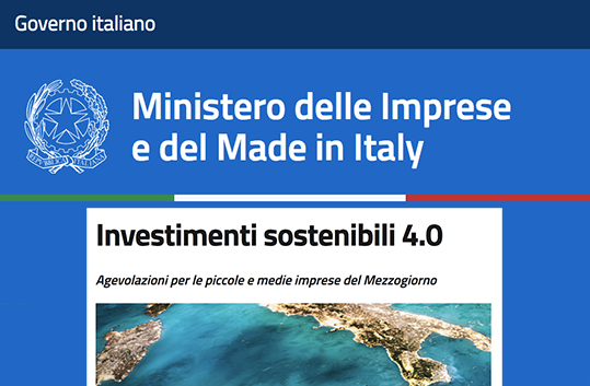 Mimit Investimenti sostenibili 4.0 regioni Mezzogiorno 400 milioni