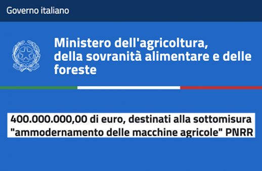 Masaf bandi 400 milioni agricoltura 4.0 macchine agricole