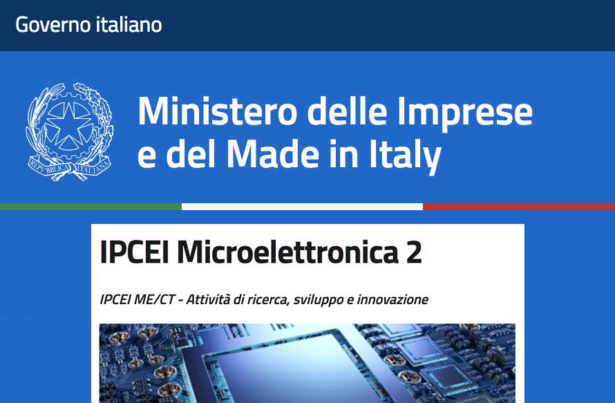 Mimit IPCEI microelettronica 2 agevolazioni 450 milioni