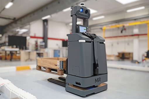 MiR AMR robot mobili MiR1200 Transpallet rilevamento AI pallet