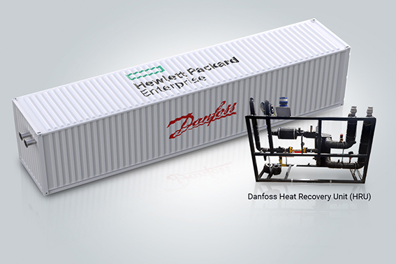 Hewlett Packard Danfoss recupero di calore data center heat recovery