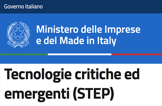 Mimit ricerca e sviluppo progetti STEP tecnologie critiche ed emergenti