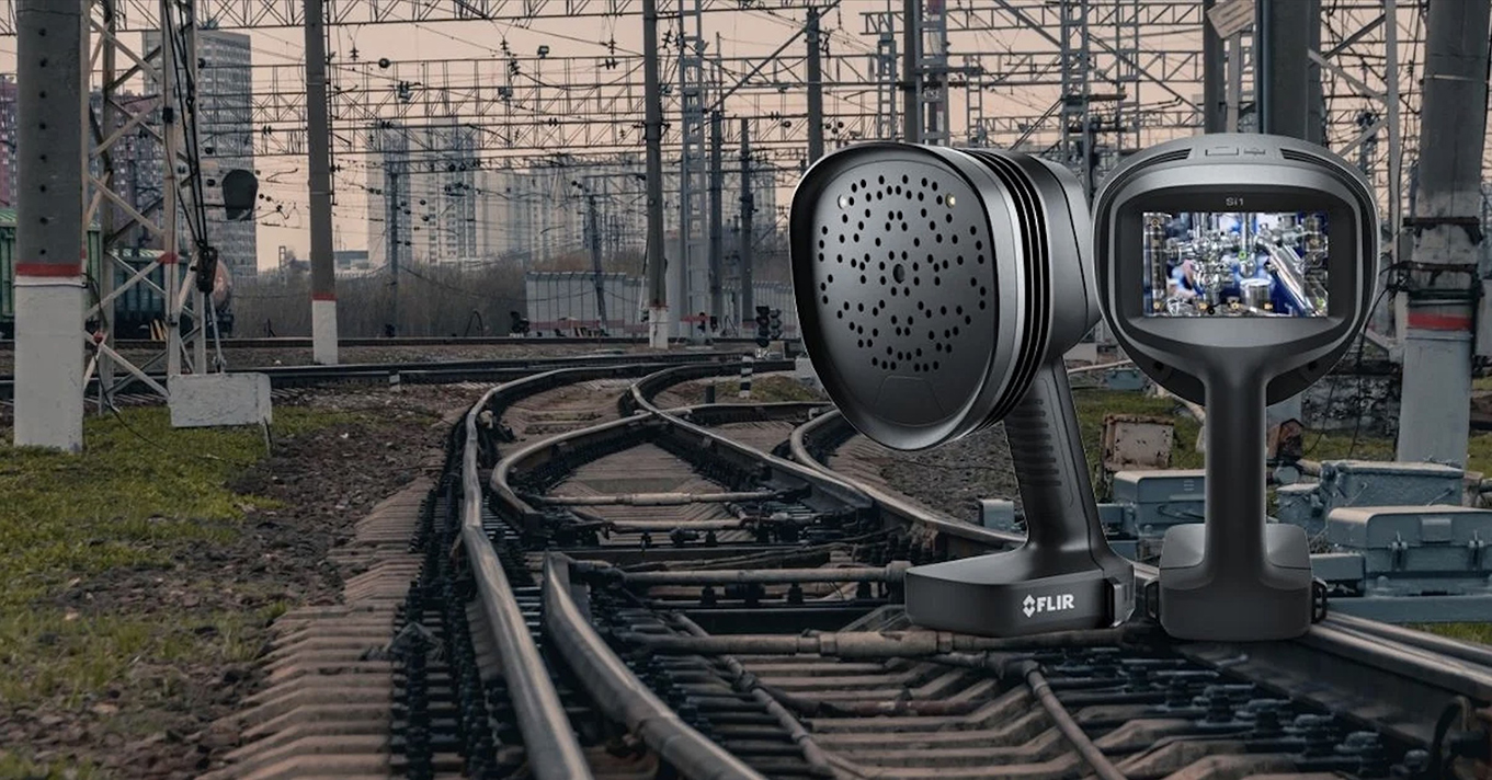Flir telecamera acustica rilevamento perdite aria freni di sicurezza settore ferroviario