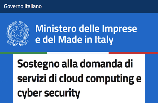 Mimit voucher servizi cloud e cybersecurity