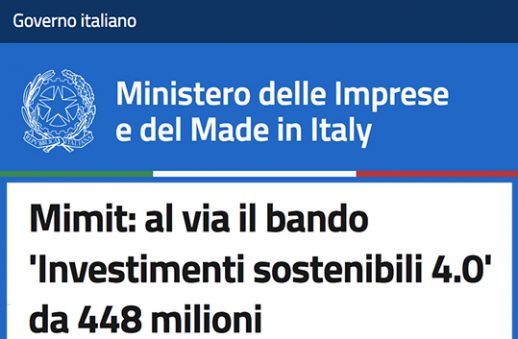 Mimit bando investimenti sostenibili 4.0