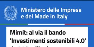 Mimit bando investimenti sostenibili 4.0 Regioni del Sud